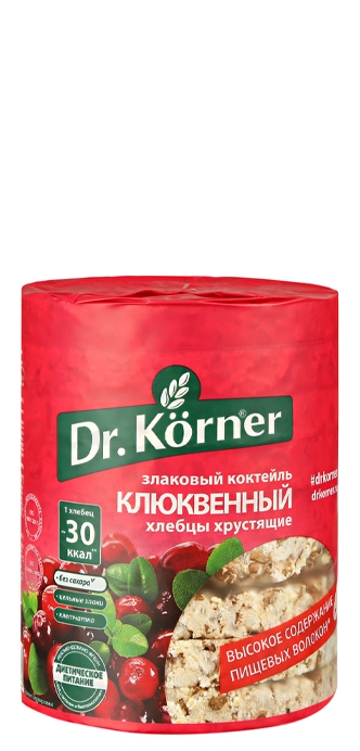 Хлебцы Dr.Korner “Злаковый коктейль клюквенный” 100 г