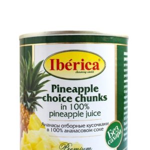 Ананасы отборные кусочками в ананасовом соке "Iberica" 435 мл ж/б