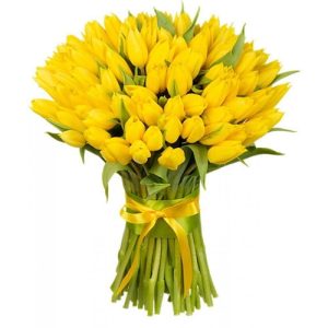 Букет желтых тюльпанов - 101 шт.