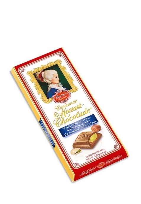 Шоколад “Reber Alpen Vollmilch” с пралине и фисташками 100 г