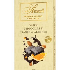 Горький шоколад 56% Ameri - "Апельсин и миндаль" 100г