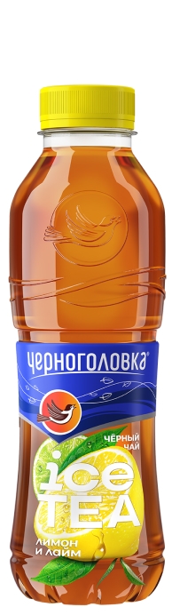 Холодный чай черный Черноголовка “Лимон-лайм” 0.5л