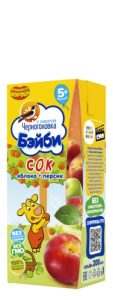 Сок Черноголовка Бэйби яблочно-персиковый с мякотью 0.2л