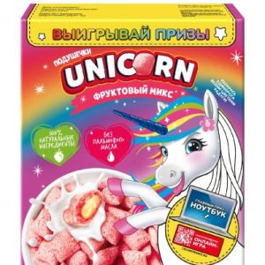 Готовый завтрак Unicorn подушечки с начинкой Фруктовый микс 200 г