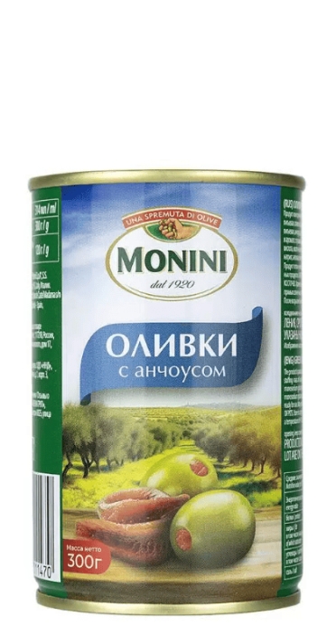 Оливки с анчоусом Monini (Монини) 300г