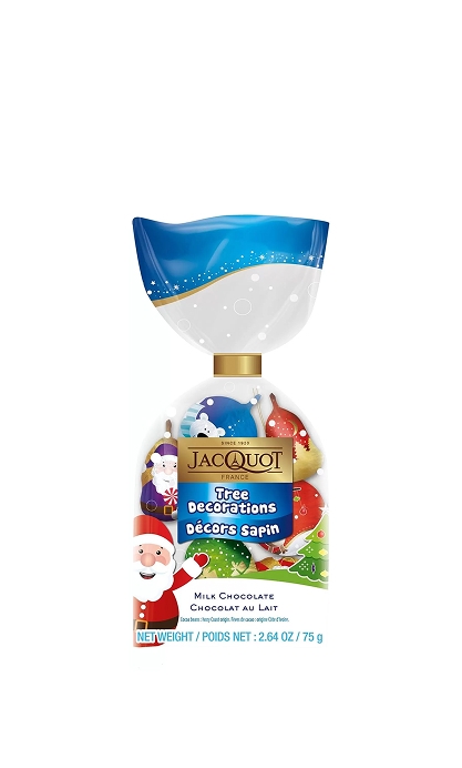 Ассорти из шоколадных елочных игрушек JACQUOT (6 шт в упак.) 75г