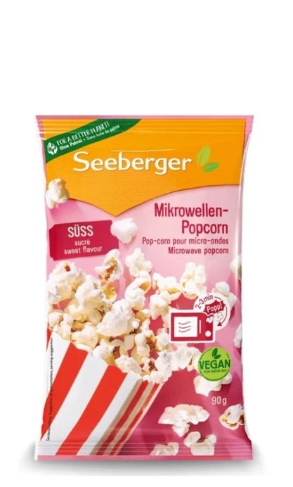 Попкорн Seeberger Sweetened сладкий для микроволновой печи 90г